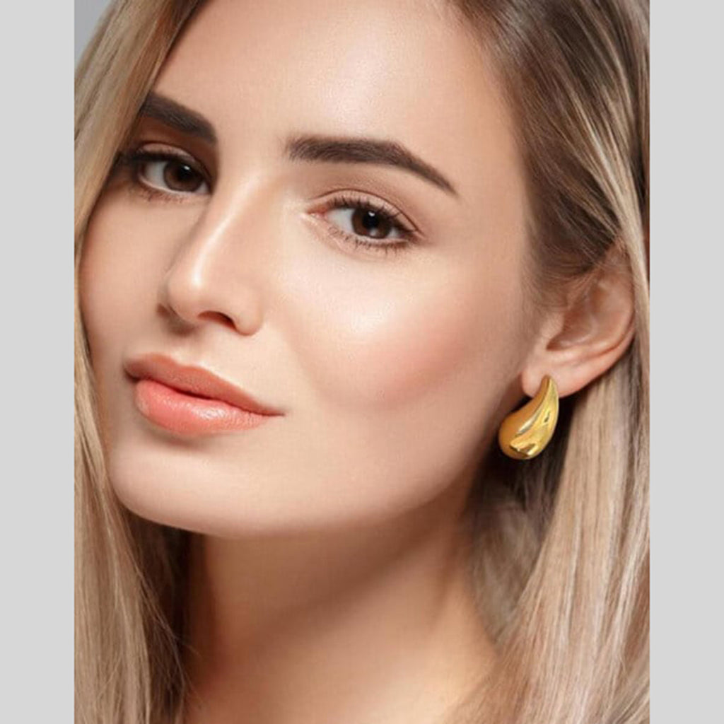 Tear Drop 18K Gold Anti Tarnish Stud Earring For Women Bulk
