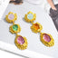 Spring Fling Crystal Multicolour 18K Gold Alloy Dangler Earring Bulk