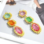 Spring Fling Crystal Multicolour 18K Gold Alloy Dangler Earring Bulk