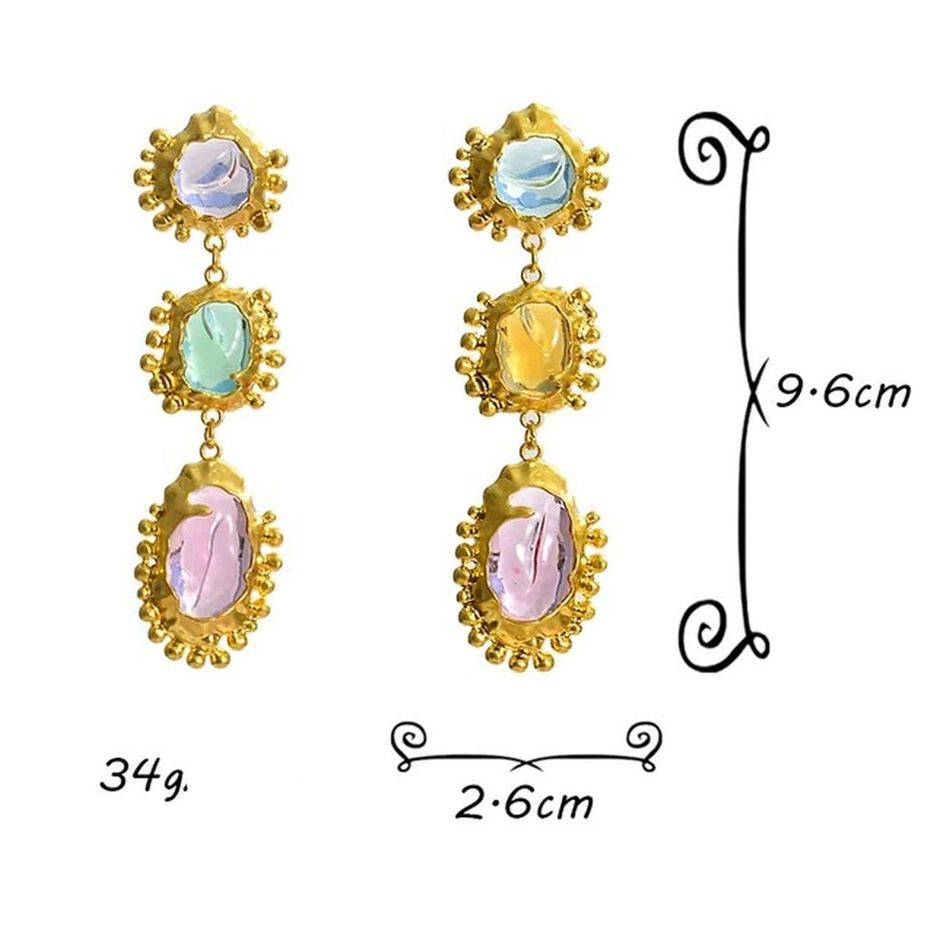Spring Fling Crystal Multicolour 18K Gold Alloy Dangler Earring Bulk