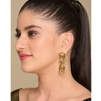 Joint Link Stainless Steel Gold Anti Tarnish Dangler Drop Earring Bulk