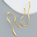 Curly Wave 18K Gold Alloy Dangler Tassel Earring For Women Bulk