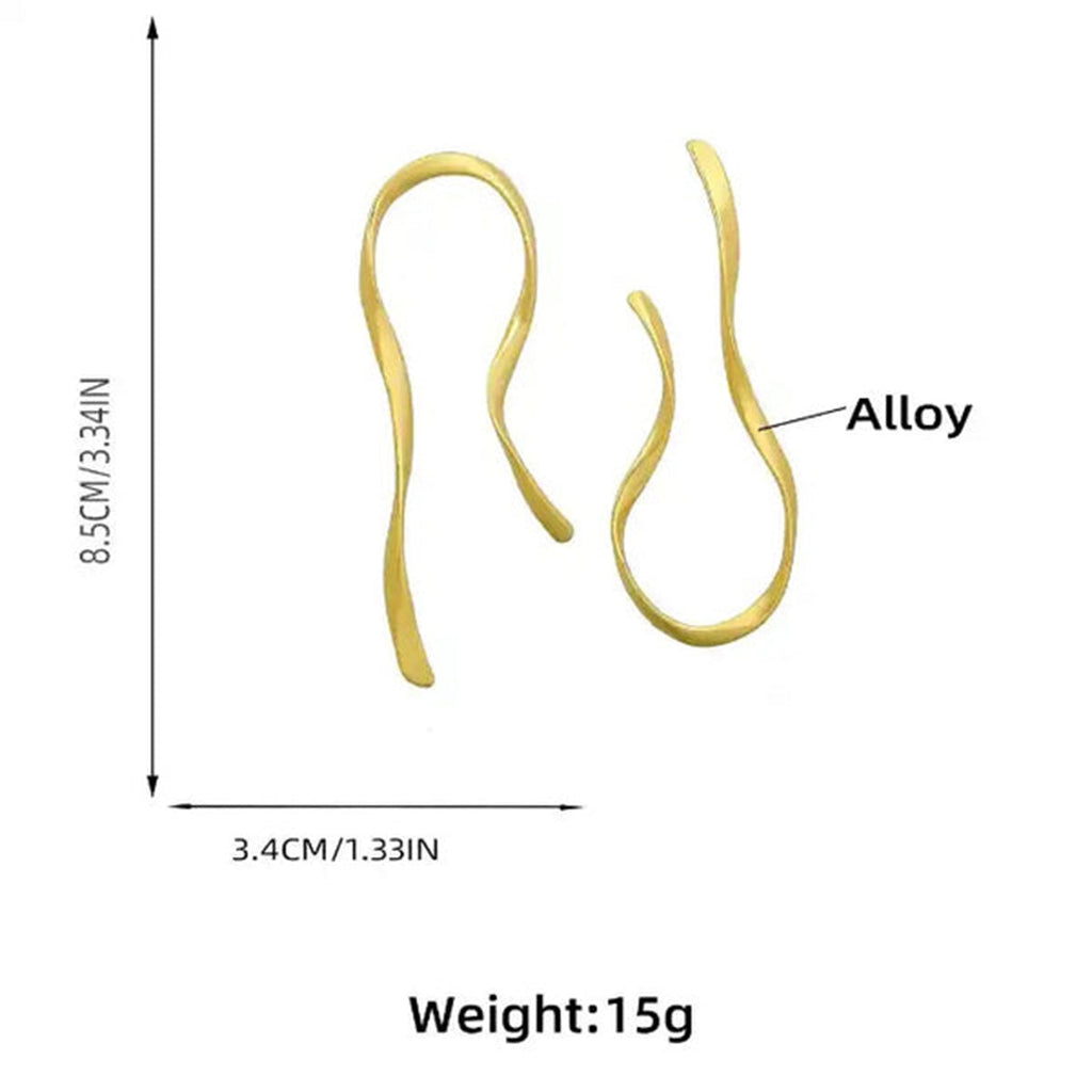 Curly Wave 18K Gold Alloy Dangler Tassel Earring For Women Bulk