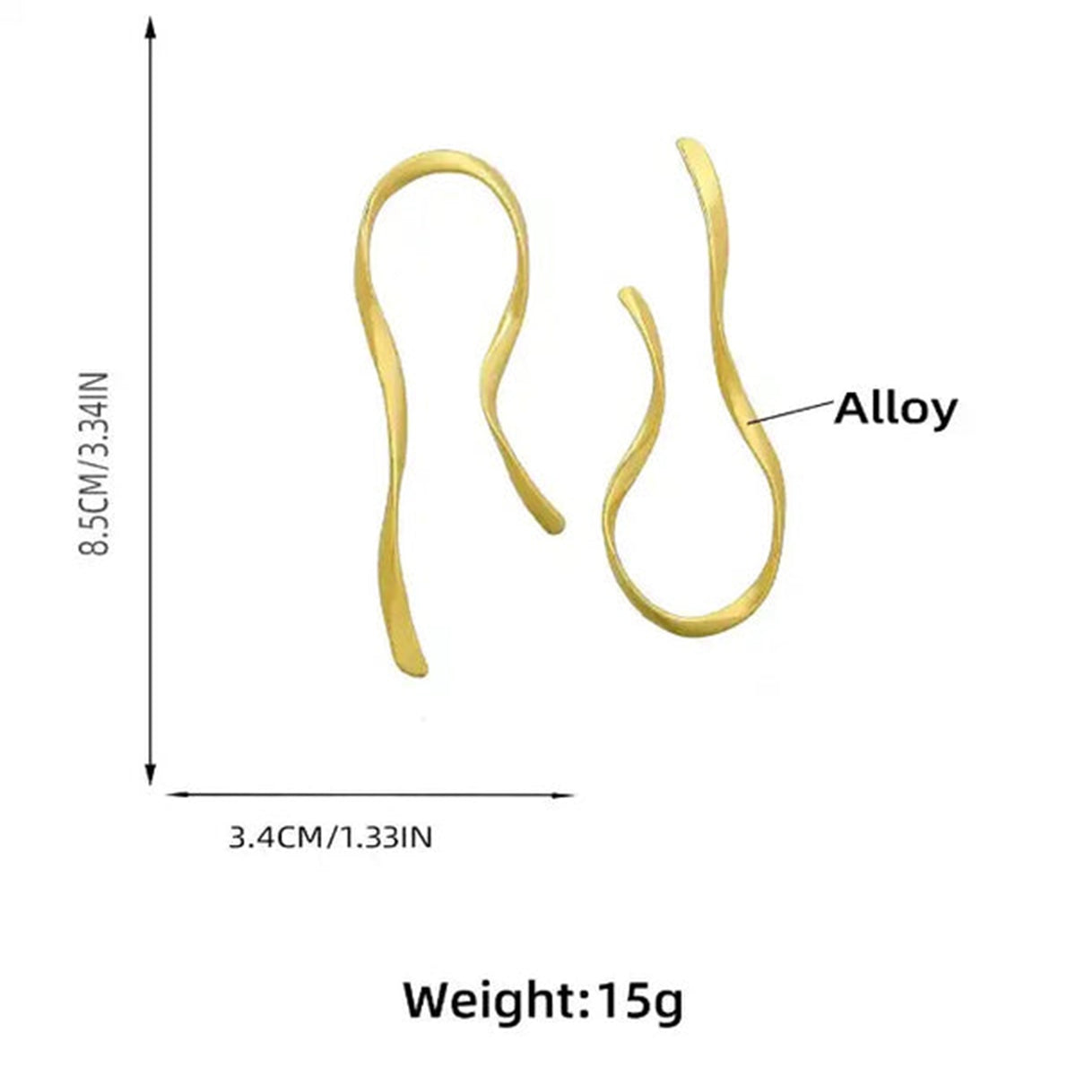 Curly Wave 18K Gold Alloy Dangler Tassel Earring For Women Bulk