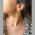 Curly Wave 18K Gold Alloy Dangler Tassel Earring For Women Bulk