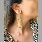 Curly Wave 18K Gold Alloy Dangler Tassel Earring For Women Bulk