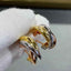 Two Tone Cross Over 18K Gold Silver Anti Tarnish Hoop Earring Bulk