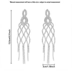 Filigree Solitaire Rhinestone Silver Anti Tarnish Tassel Dangler Earring For Women