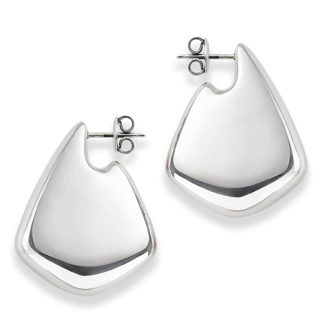 Glossy Pentagon 18K Gold Anti Tarnish Drop Stud Earring For Women