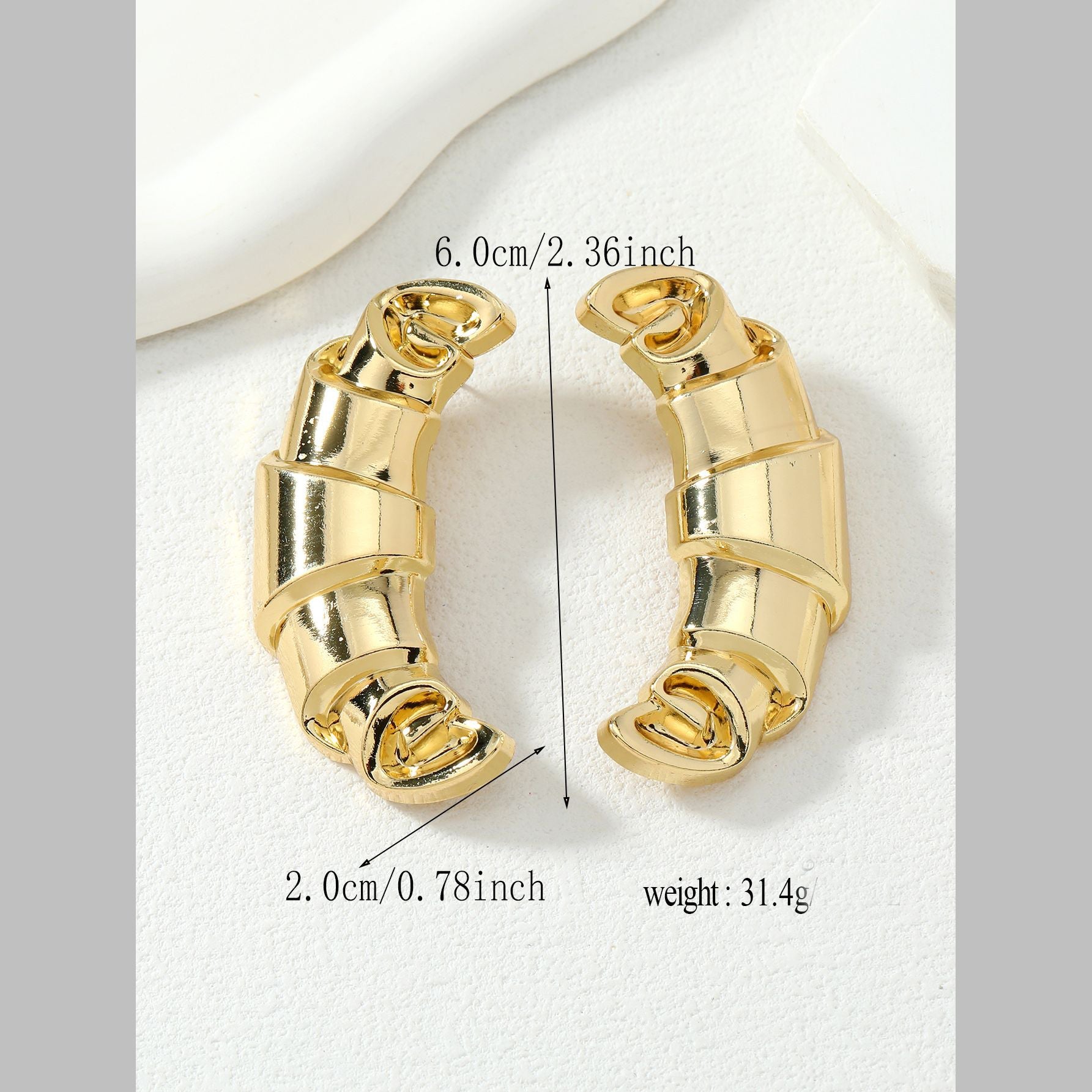 Croissant 18K Gold Stainless Steel Anti Tarnish Dangler Earring Bulk