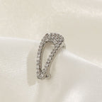 Hair Clip CZ Silver Anti Tarnish Single Ear Cuff Earring Bulk