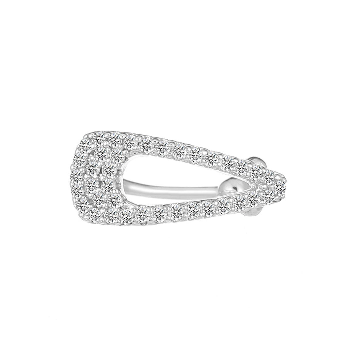 Hair Clip CZ Silver Anti Tarnish Single Ear Cuff Earring Bulk