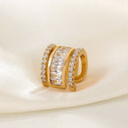 Baguette Layer CZ 18K Gold Anti Tarnish Single Ear Cuff Earring Bulk