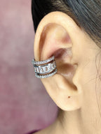 Baguette Layer CZ 18K Gold Anti Tarnish Single Ear Cuff Earring Bulk