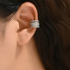 Baguette Layer CZ 18K Gold Anti Tarnish Single Ear Cuff Earring Bulk