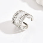 Baguette Layer CZ 18K Gold Anti Tarnish Single Ear Cuff Earring Bulk