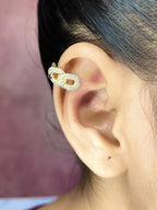 Curb Cubic Zirconia 18K Gold Anti Tarnish Single Ear Cuff Earring Bulk