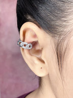 Curb Cubic Zirconia 18K Gold Anti Tarnish Single Ear Cuff Earring Bulk