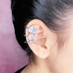 Baguette Solitaire CZ Silver Anti Tarnish Single Ear Cuff Earring Bulk