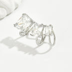 Baguette Solitaire CZ Silver Anti Tarnish Single Ear Cuff Earring Bulk