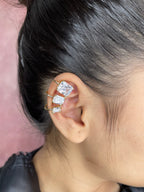 Baguette Solitaire CZ Silver Anti Tarnish Single Ear Cuff Earring Bulk