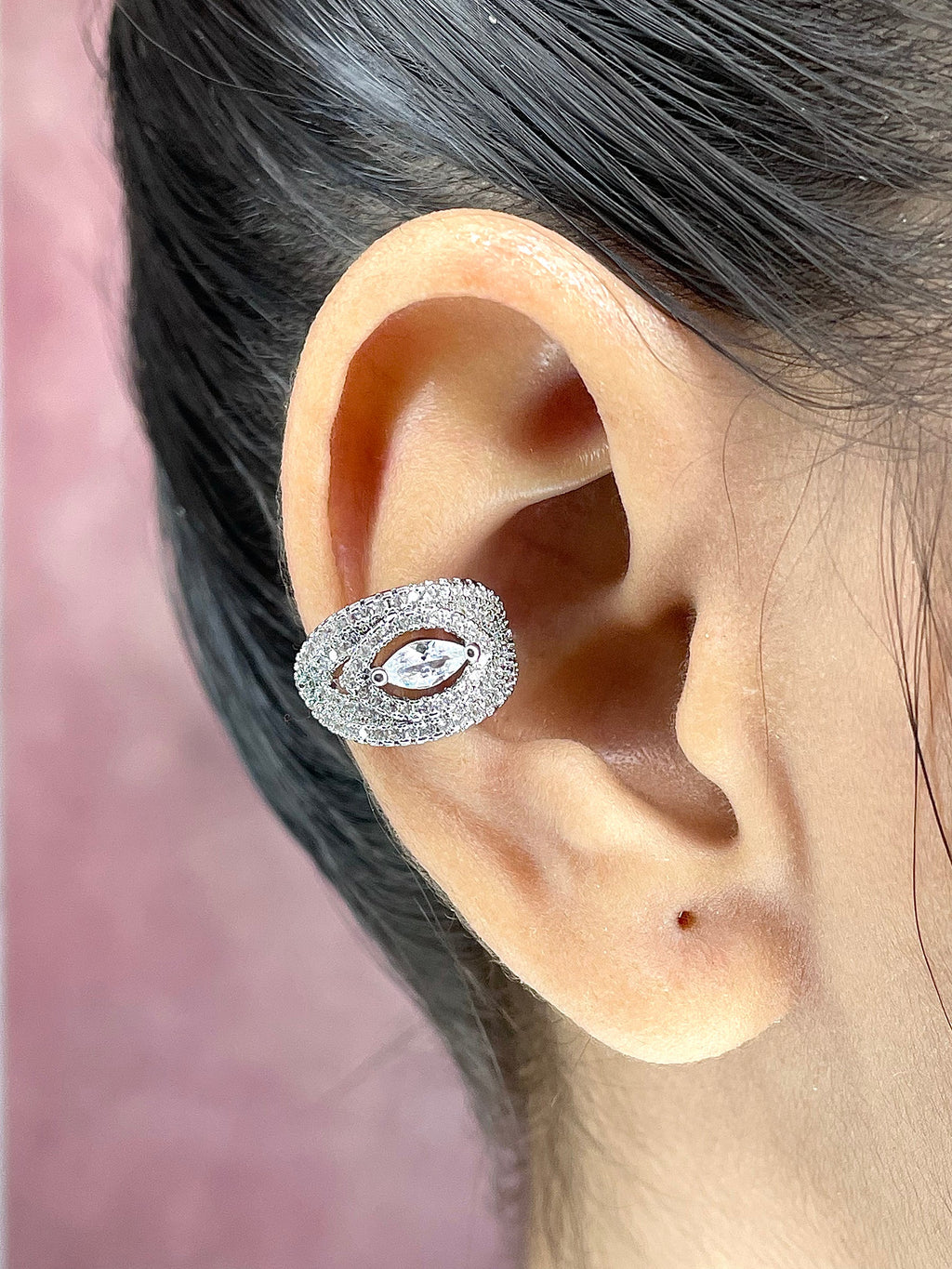 Evil Eye CZ 18K Gold Anti Tarnish Single Ear Cuff Earring Bulk