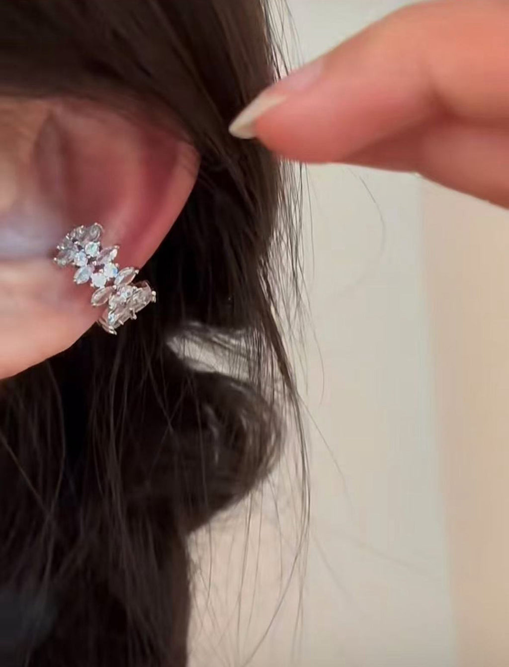 Marquise Surface CZ 18K Gold Anti Tarnish Single Ear Cuff Earring Bulk