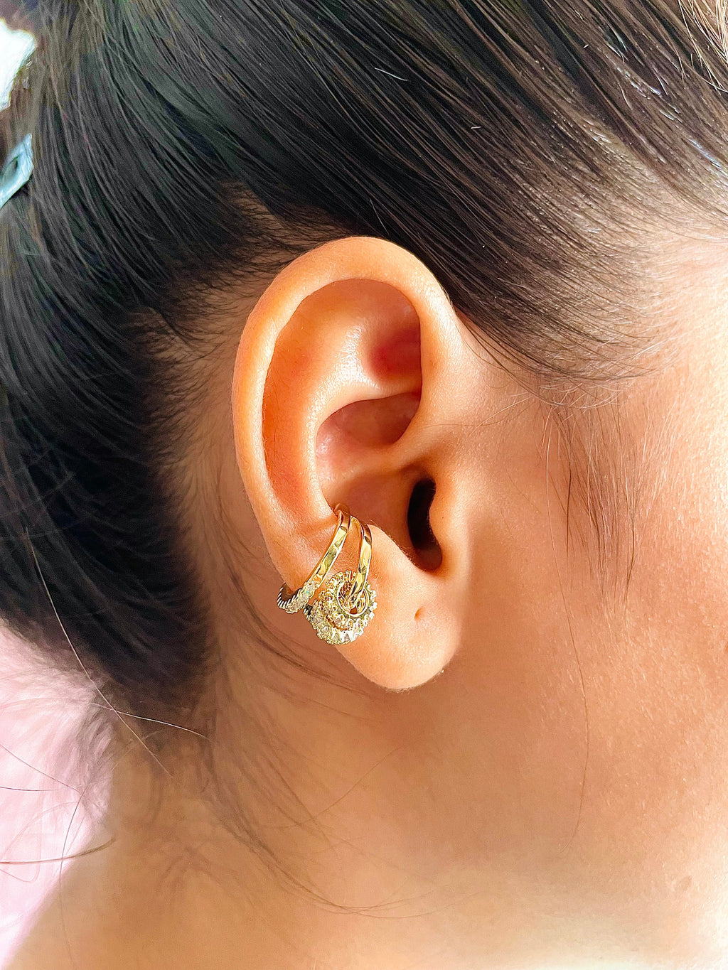 Joint Ring CZ 18K Gold Anti Tarnish Single Ear Cuff Earring Bulk