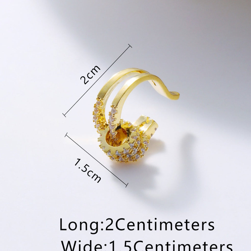 Joint Ring CZ 18K Gold Anti Tarnish Single Ear Cuff Earring Bulk