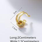 Joint Ring CZ 18K Gold Anti Tarnish Single Ear Cuff Earring Bulk