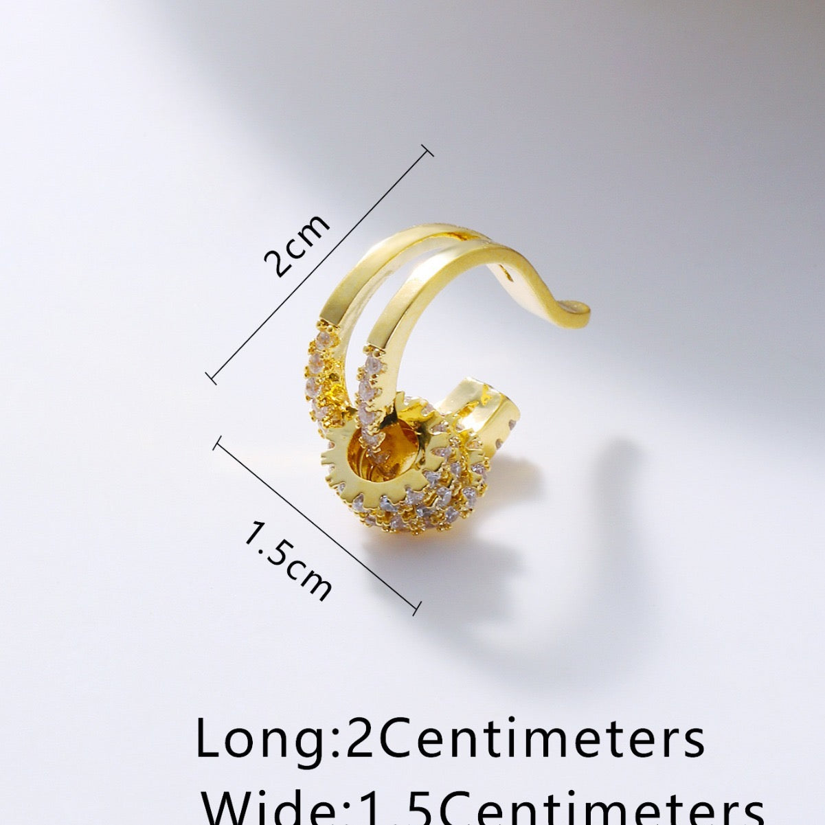 Joint Ring CZ 18K Gold Anti Tarnish Single Ear Cuff Earring Bulk