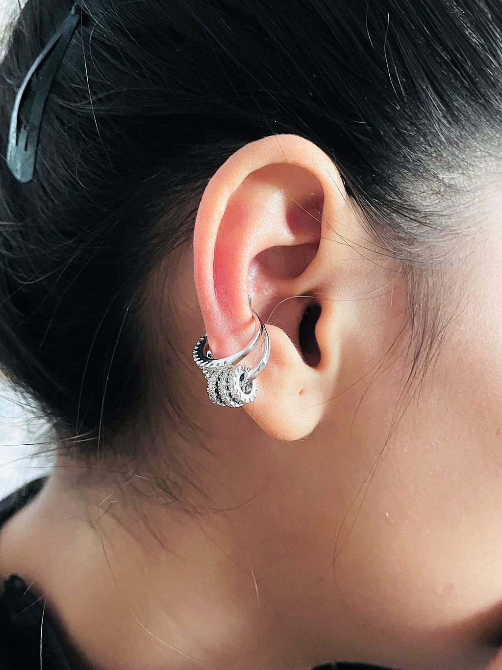 Joint Ring CZ 18K Gold Anti Tarnish Single Ear Cuff Earring Bulk