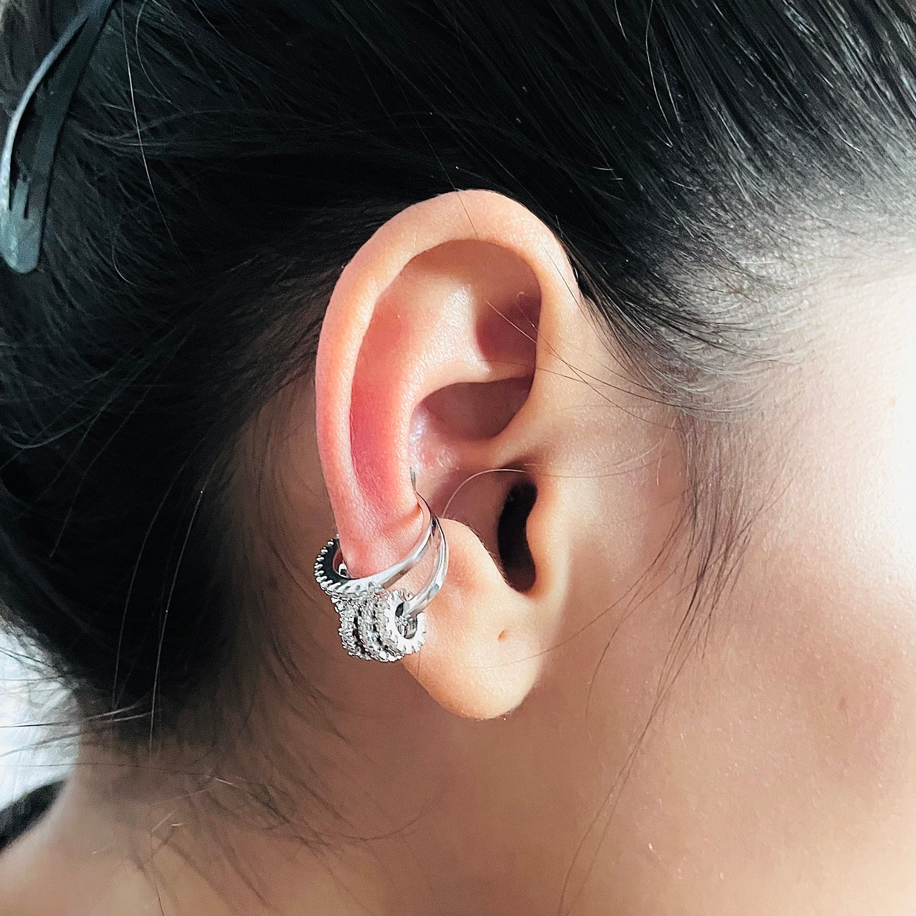 Joint Ring CZ 18K Gold Anti Tarnish Single Ear Cuff Earring Bulk