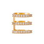 Studded Triple Layer CZ Gold Anti Tarnish Single Ear Cuff Earring Bulk