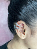 Beaten CZ 18K Gold Anti Tarnish Single Ear Cuff Earring Bulk