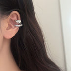 Beaten CZ 18K Gold Anti Tarnish Single Ear Cuff Earring Bulk