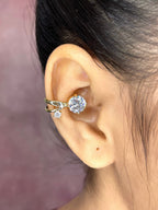 Solitaire CZ 18K Gold Anti Tarnish Single Ear Cuff Earring Bulk