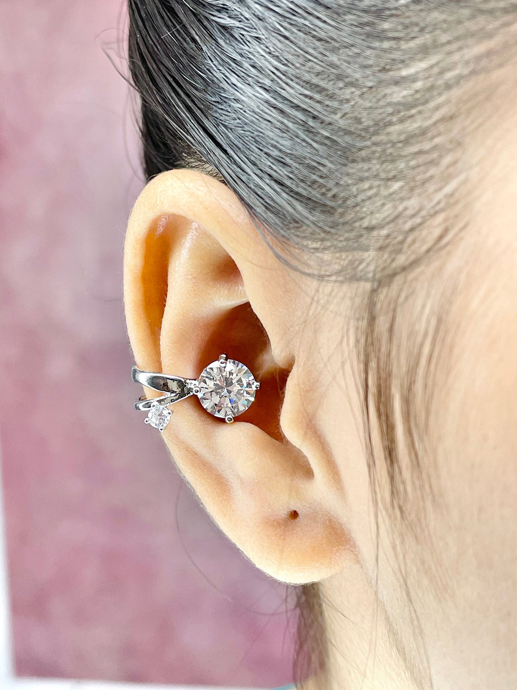 Solitaire CZ 18K Gold Anti Tarnish Single Ear Cuff Earring Bulk