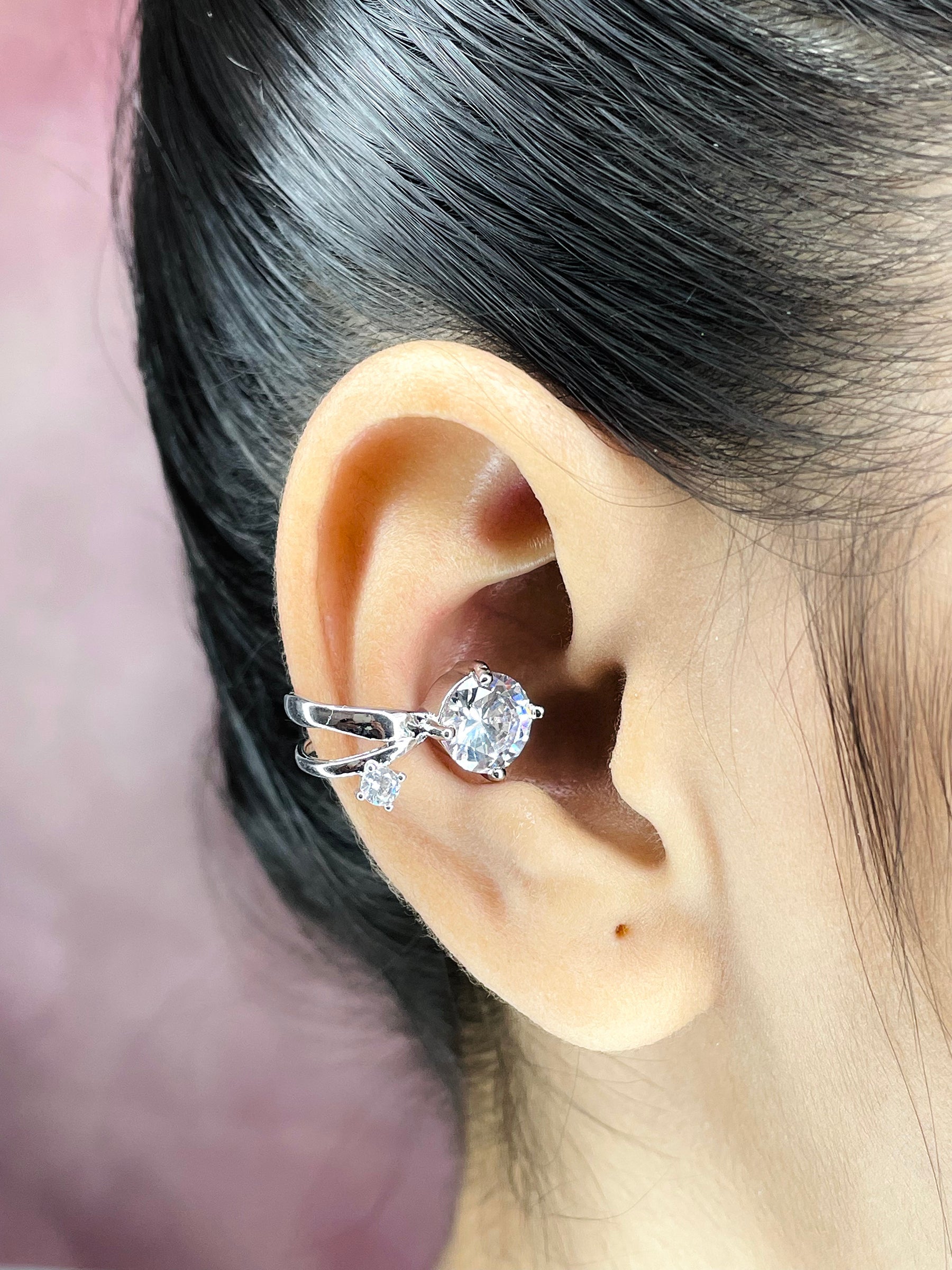 Solitaire CZ 18K Gold Anti Tarnish Single Ear Cuff Earring Bulk