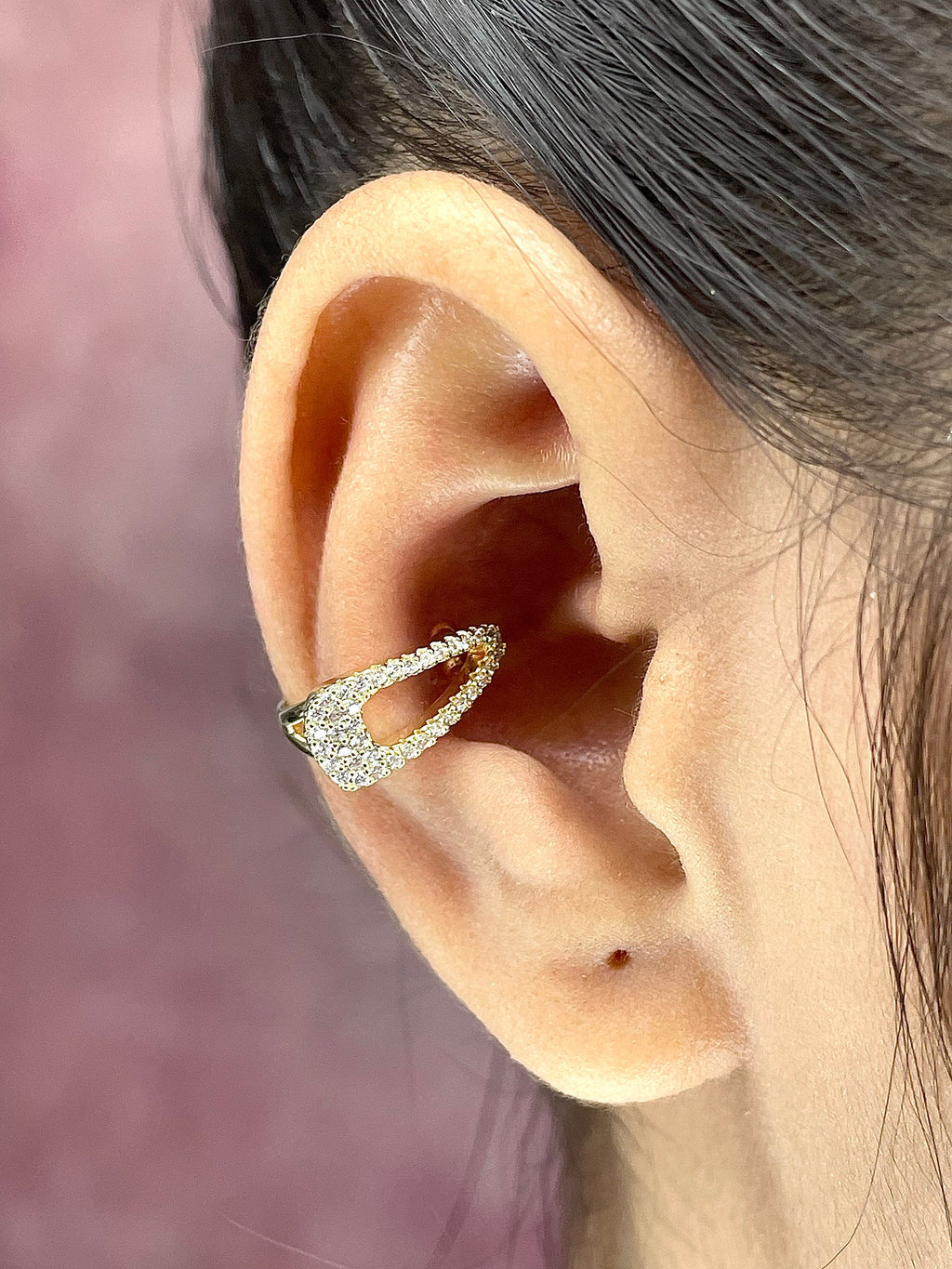 Hair Clip CZ Silver Anti Tarnish Single Ear Cuff Earring Bulk