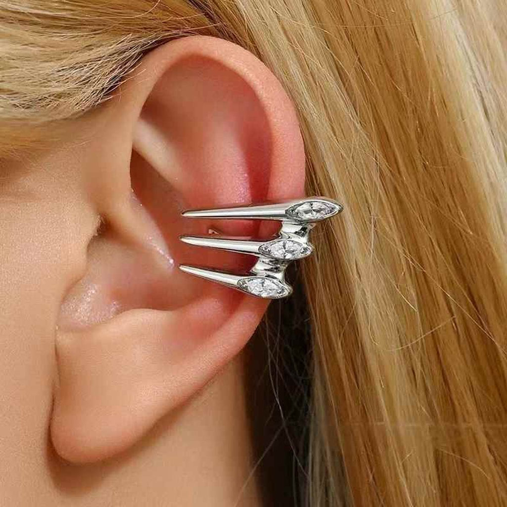 Spike Layer CZ 18K Gold Anti Tarnish Single Ear Cuff Earring Bulk