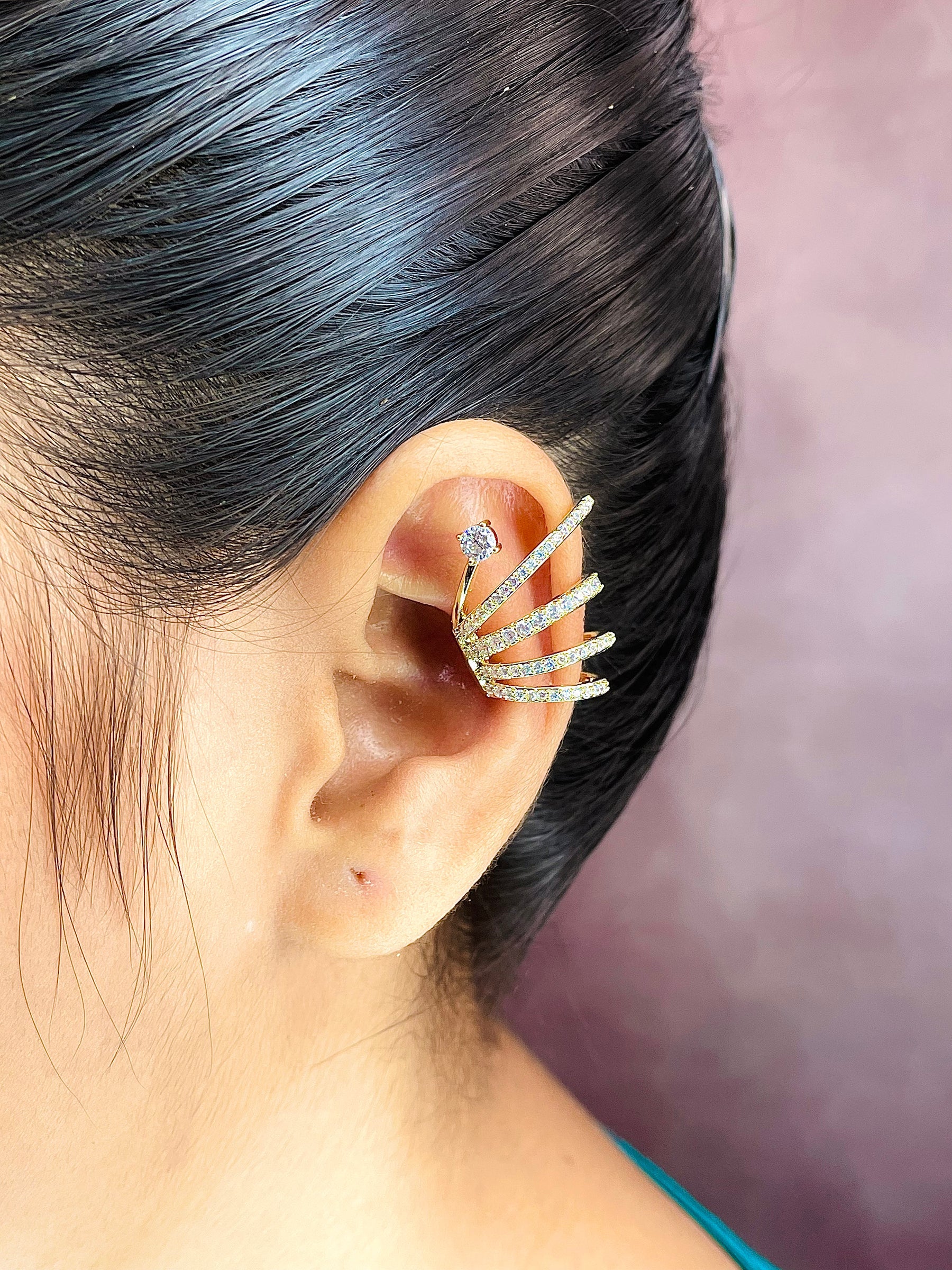 Sea Snail CZ 18K Gold Anti Tarnish Single Ear Cuff Earring Bulk