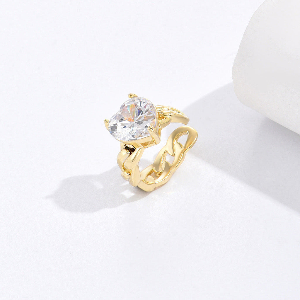 Heart CZ 18K Gold Anti Tarnish Single Ear Cuff Earring Bulk