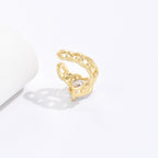 Heart CZ 18K Gold Anti Tarnish Single Ear Cuff Earring Bulk