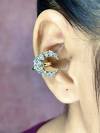 Crescent Moon CZ 18K Gold Anti Tarnish Single Ear Cuff Earring Bulk
