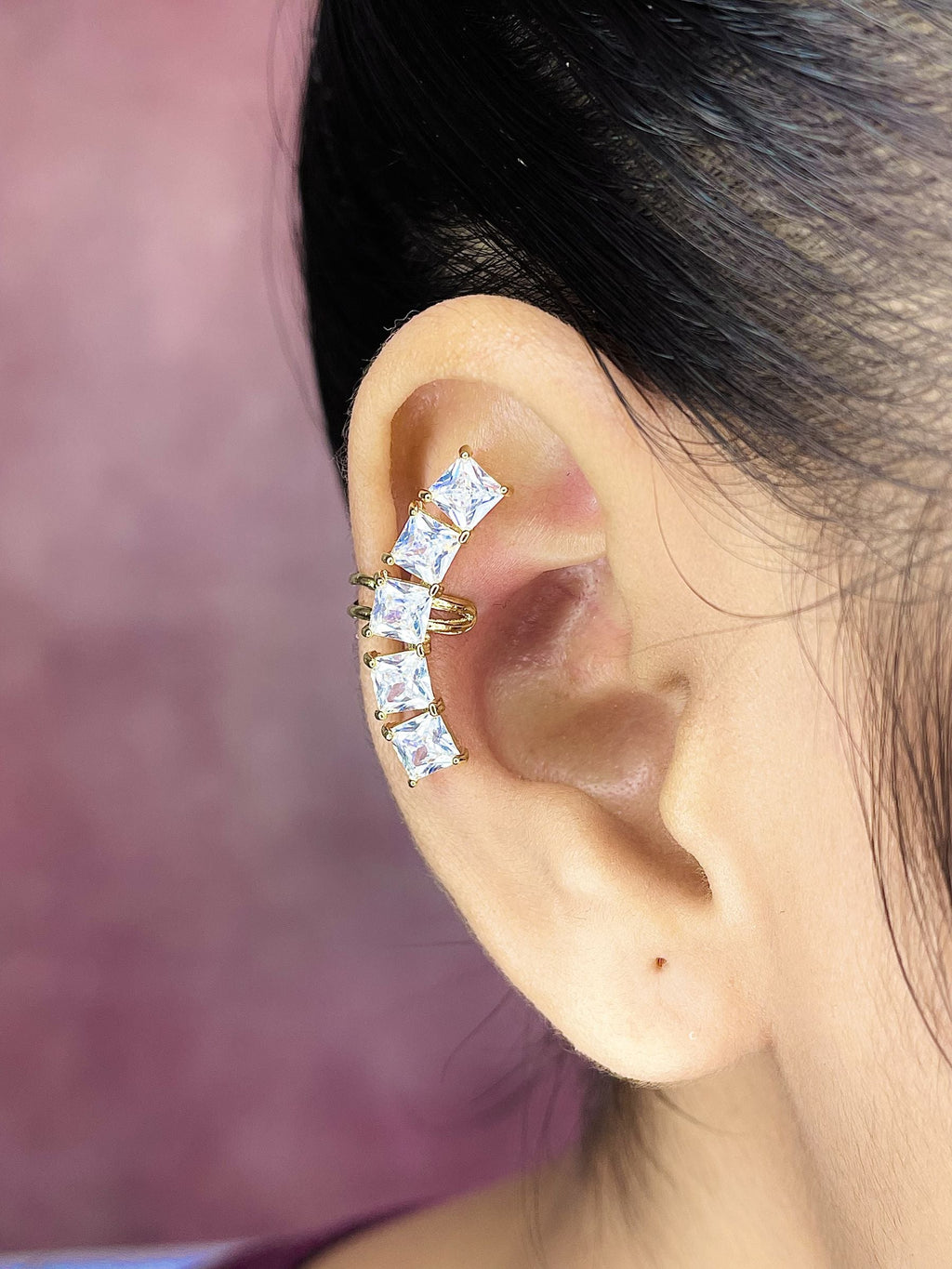Price Solitaire CZ 18K Gold Anti Tarnish Single Ear Cuff Earring Bulk