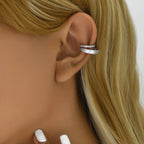 Curb CZ Mother Of Pearl Gold Anti Tarnish Single Ear Cuff Earring Bulk