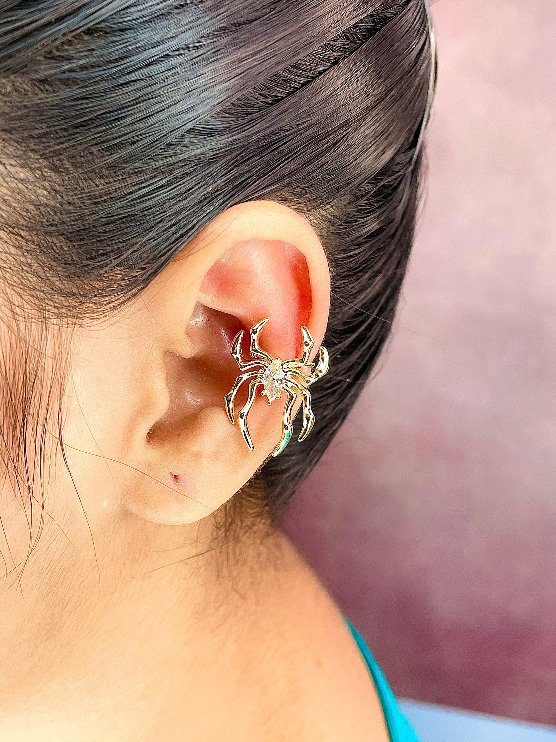 Spider CZ 18K Gold Anti Tarnish Single Ear Cuff Earring Bulk