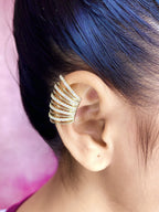 Designers CZ 18K Gold Anti Tarnish Single Ear Cuff Earring Bulk