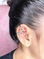 Hexagon Dual Layer CZ Gold Anti Tarnish Single Ear Cuff Earring Bulk